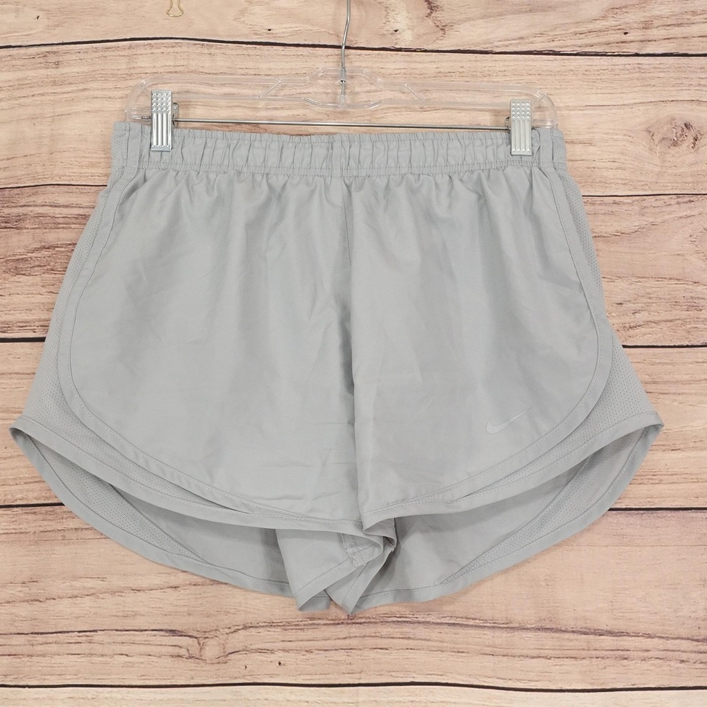 Nike Dri-FIT Shorts Womens M Gray Athletic Running Lined 3" Inseam Drawstring